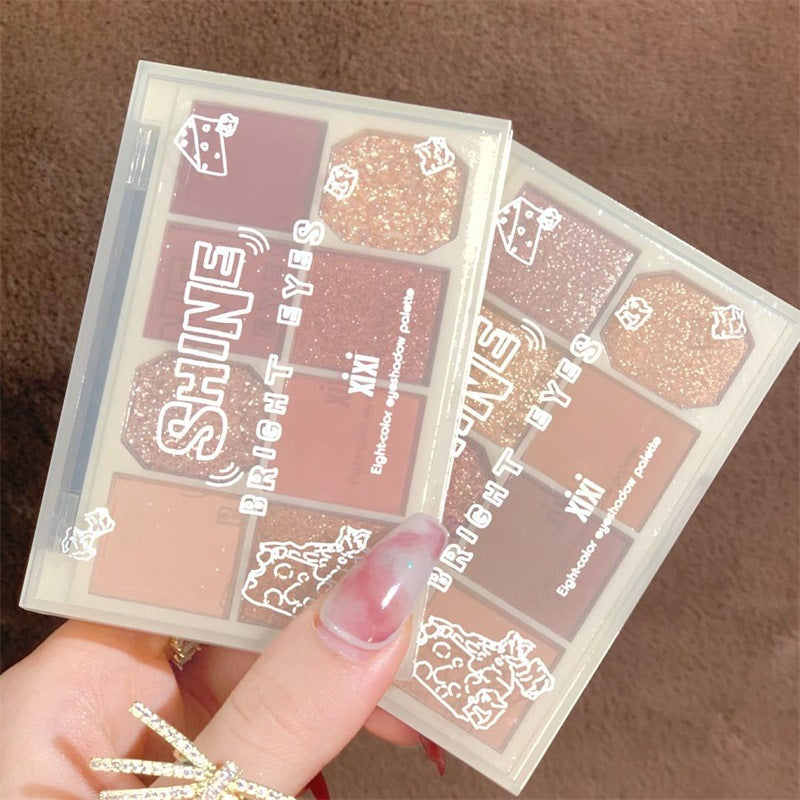 Eight-color Eyeshadow Palette Gentle Milk Tea Color Fairy