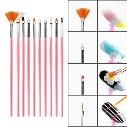 15ml Nail Extension Gel Nail Form Brush 12-Piece Nail Art Tool Set