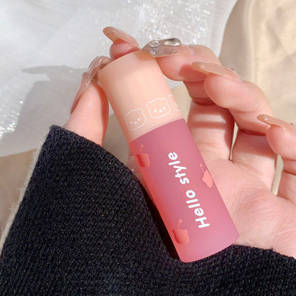 HELLOSTYLE Little Bear Soft Limited Lip Mud Girl Heart Matte Velvet Lip Lacquer
