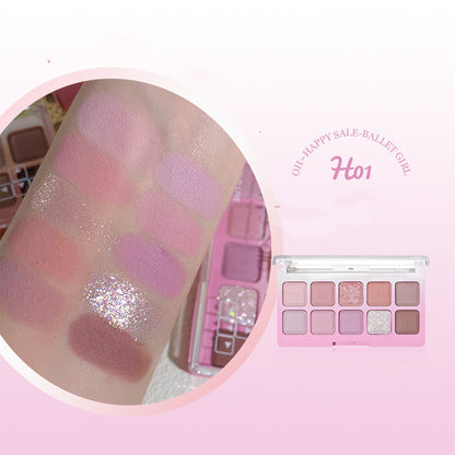 Ten Color Eyeshadow Palette Shimmer Matte Beginner