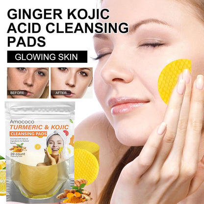 Only Supports Self Pickup With Waybill Amococo Turmeric & Kojic Cleansing Pads Brightened Skin Enriched With Turmeric Root Kojic Acid For Gentle Exfoliation And Tone Evenness