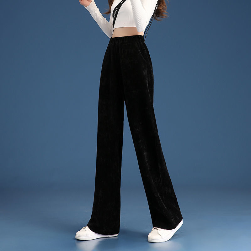 Chenille Short Wide Leg Pants Women's Straight Pants