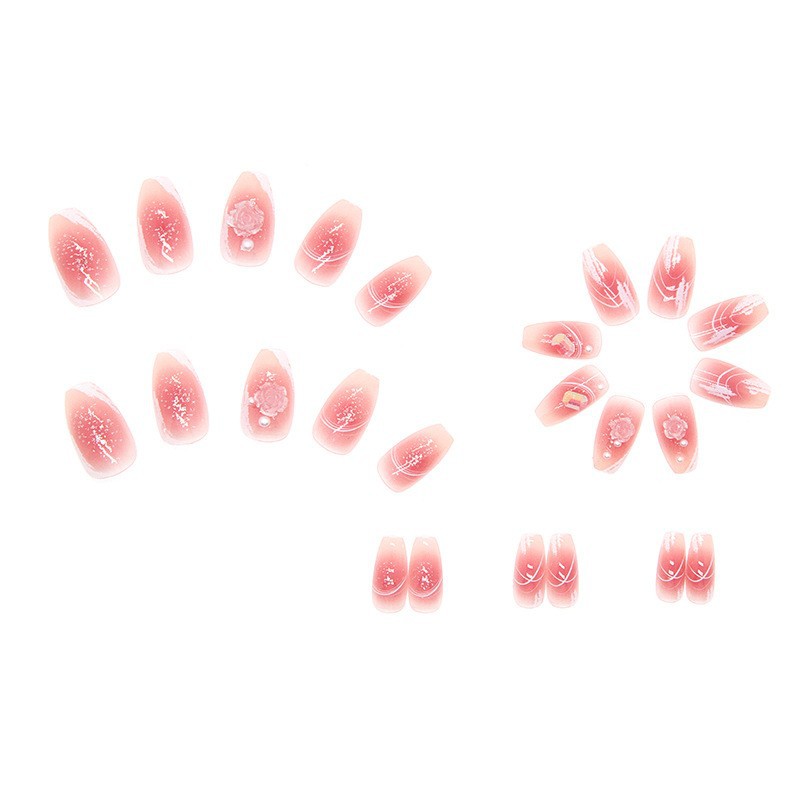 Japanese-style Armor Long Broken Diamond Streamer Fake Nails