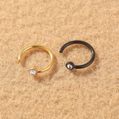 Nose ring Cross-border e-commerce source Human body piercing C-shaped stainless steel rhinestone nose ring with diamond nose nail fake nose ring jewelry