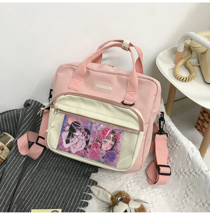 College Style Messenger Bag Dark School Girl Student In Tooling