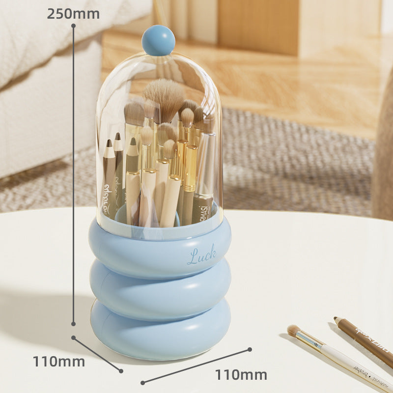 Dustproof Rotating Makeup Brush Holder With Lid