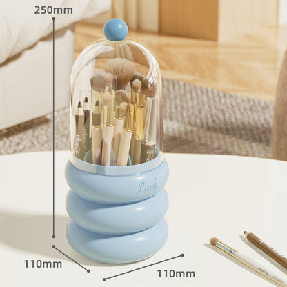 Dustproof Rotating Makeup Brush Holder With Lid