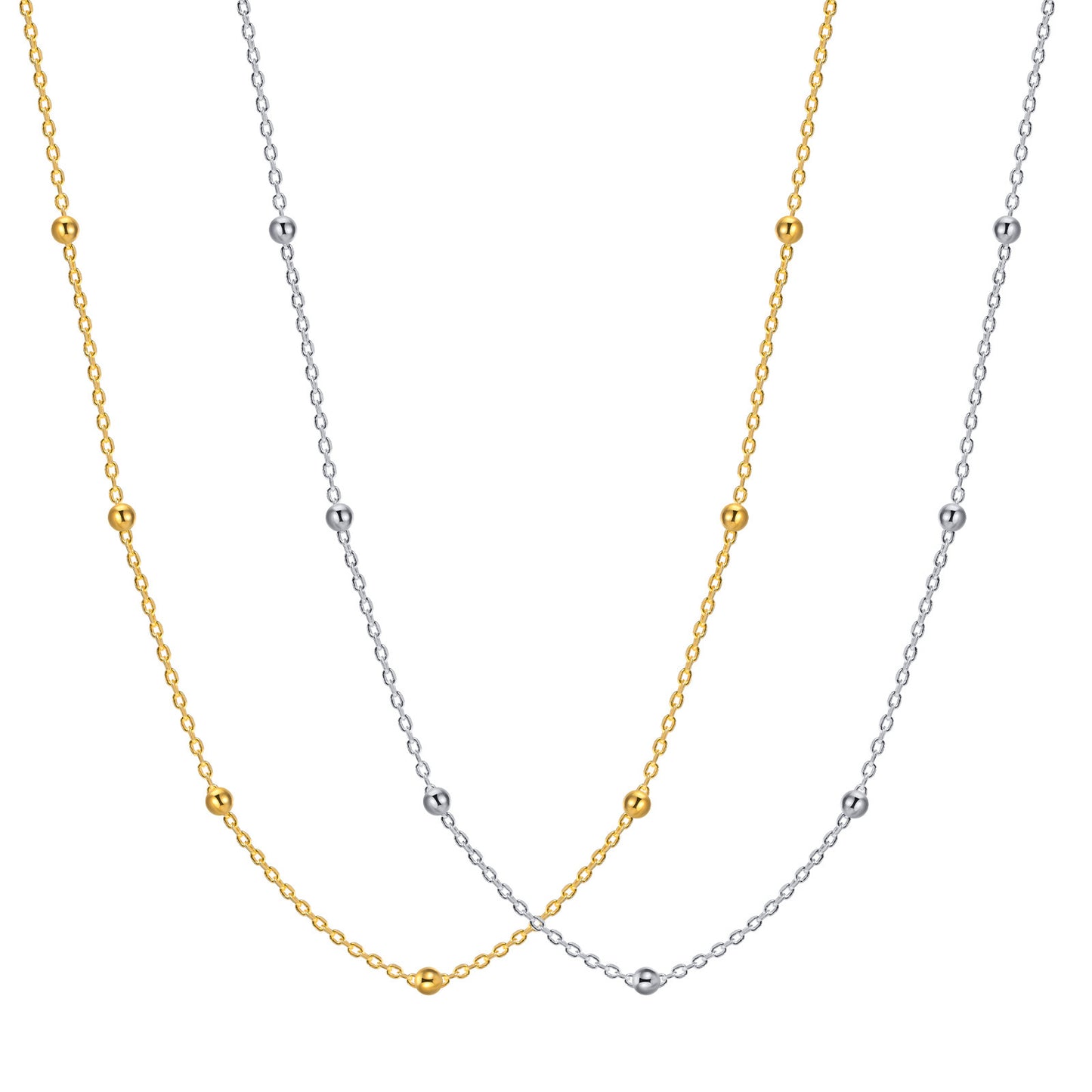 Stainless Steel Bead Necklace Fashionable Women's Necklace