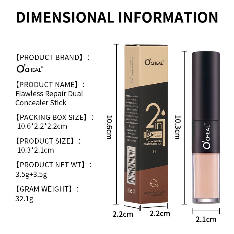 Liquid Concealer Double-headed Contour Stick Three-dimensional Face Brightening