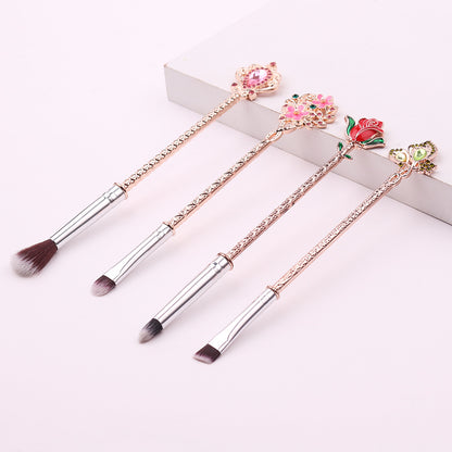 Beauty And The Beast Rose Makeup Brush Portable Makeup Tool Set