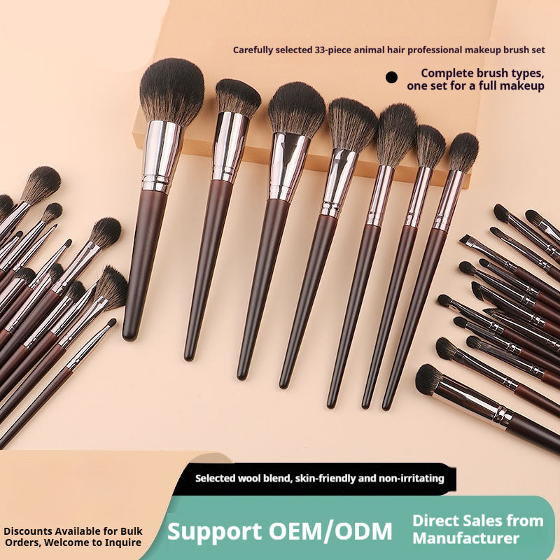 High-end Animal-Hair Loose Powder Eyeshadow And Concealer Makeup Brush Set