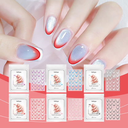 Eelhope French Gradient Nail Sticker Gradient Nail Sticker Easy Nail Decor Personalized Nail Sticker