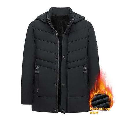 Factory-direct Cross-border Exclusive Design Detachable-hood Business Mens Padded Cotton Jacketwarm Mid- To Older-age Cotton Coat