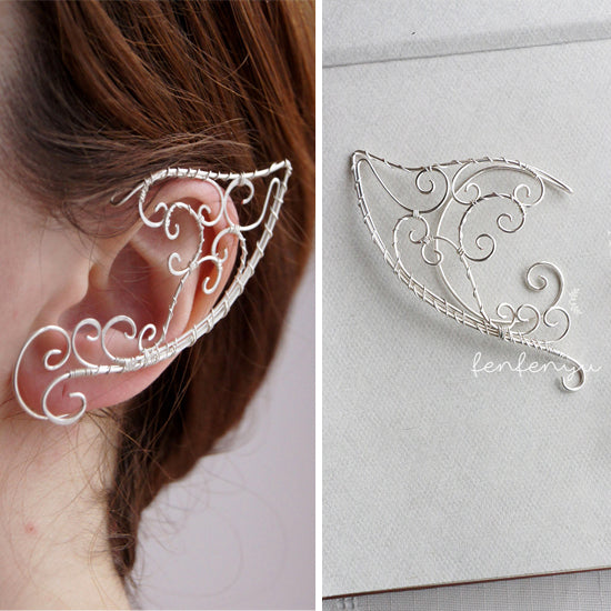 Fairy Earrings Russian Goddess Temperament Ear Piercing Ear Hanging Clip