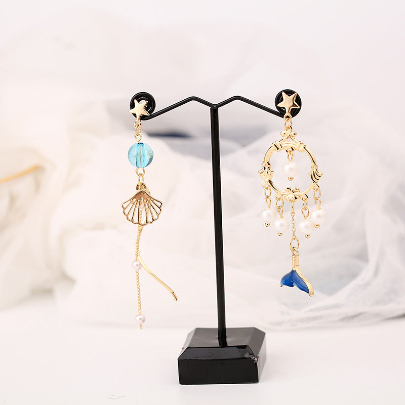 Small Asymmetric Earrings Girl Earrings