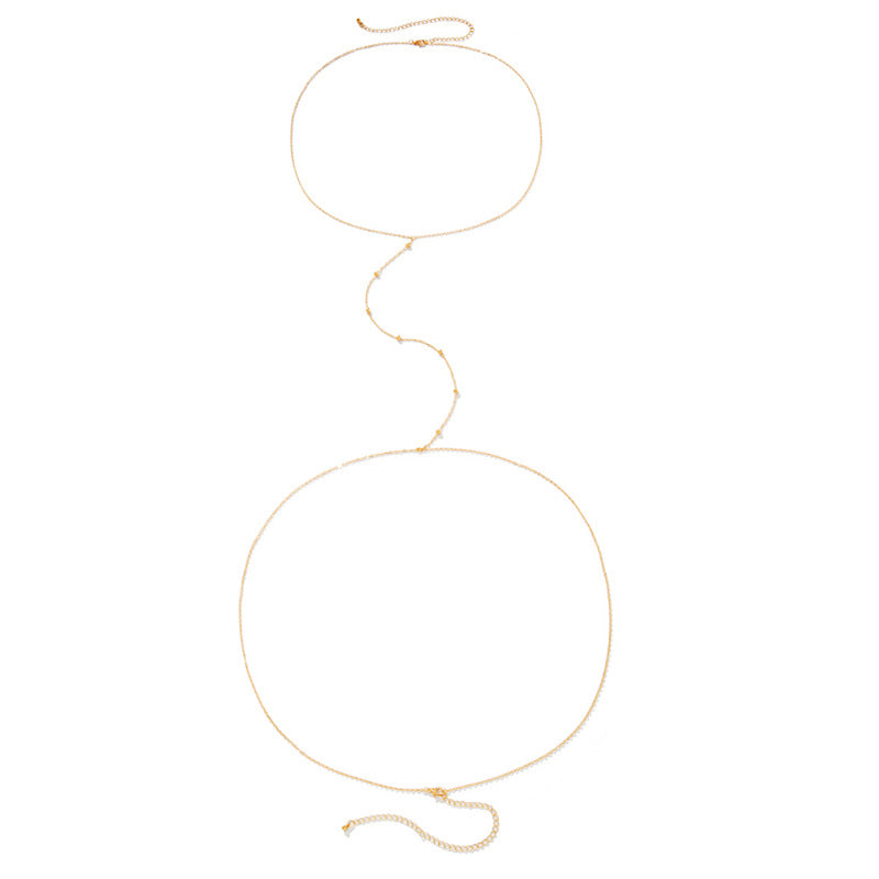 Necklace One Piece Chain Female Metal Orb Chain Body Chain Waist Chain
