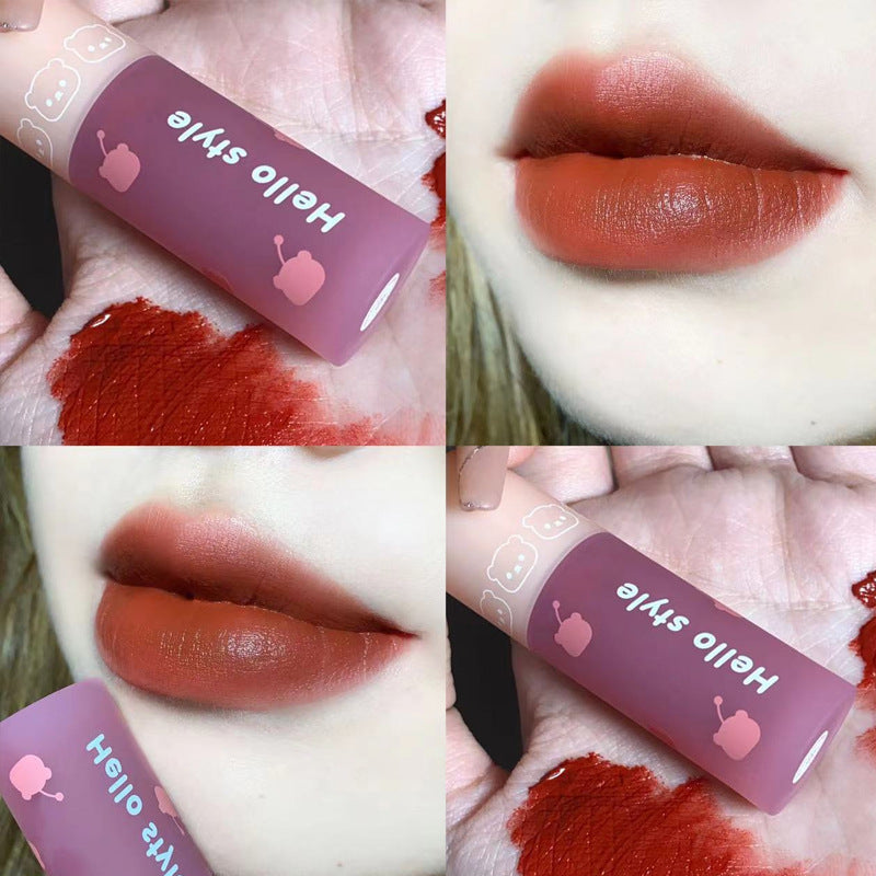 HELLOSTYLE Little Bear Soft Limited Lip Mud Girl Heart Matte Velvet Lip Lacquer
