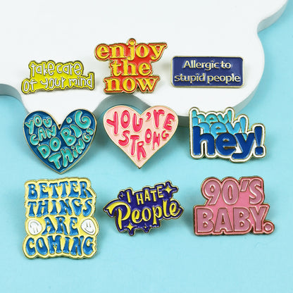 Simple Colorful Metal Pin Accessory Brooch