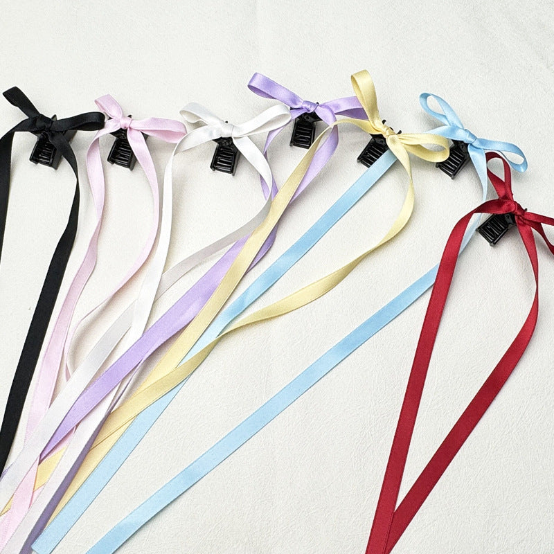 36cm Ribbon Long Polyester Cotton Bow Claw Clip