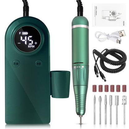 45000RPM Professional Nail Drills Kit With 6 Drill Bits, Portable Electric Nail Drill For Acrylic Nails Gel Polishing Removing, Rechargeable Nail File Machine For Manicure Pedicure Salon Home