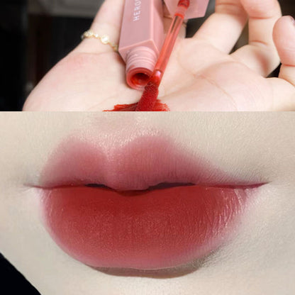 HERORANGE Color Mixing Diary Lip Mud Cream Velvet Matte Lip Lacquer Milk Tea Bean Paste Student Lipstick