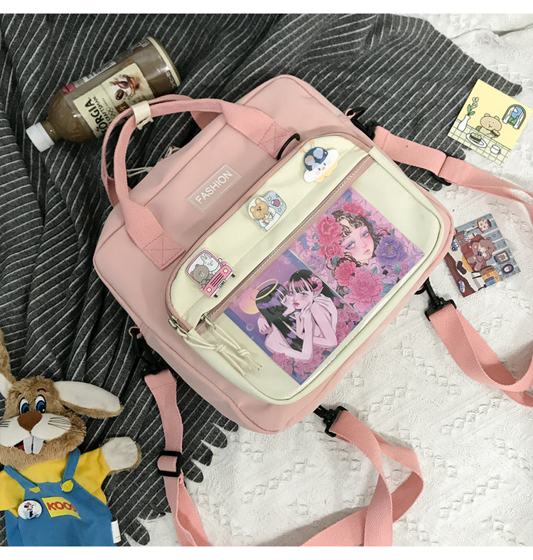 College Style Messenger Bag Dark School Girl Student In Tooling