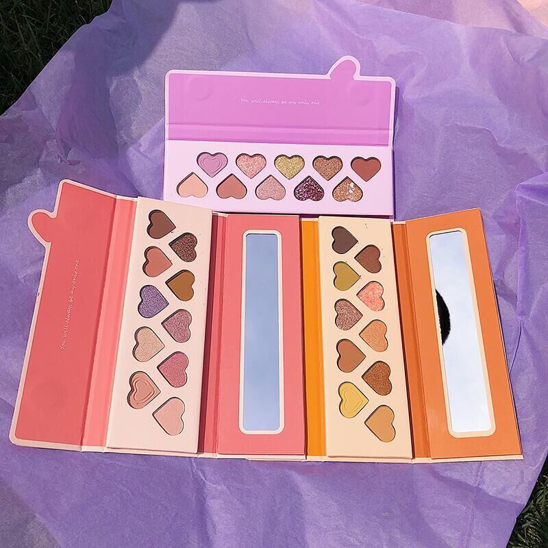 Ten Color Pearlescent Matte Eyeshadow Tray Waterproof Makeup Love
