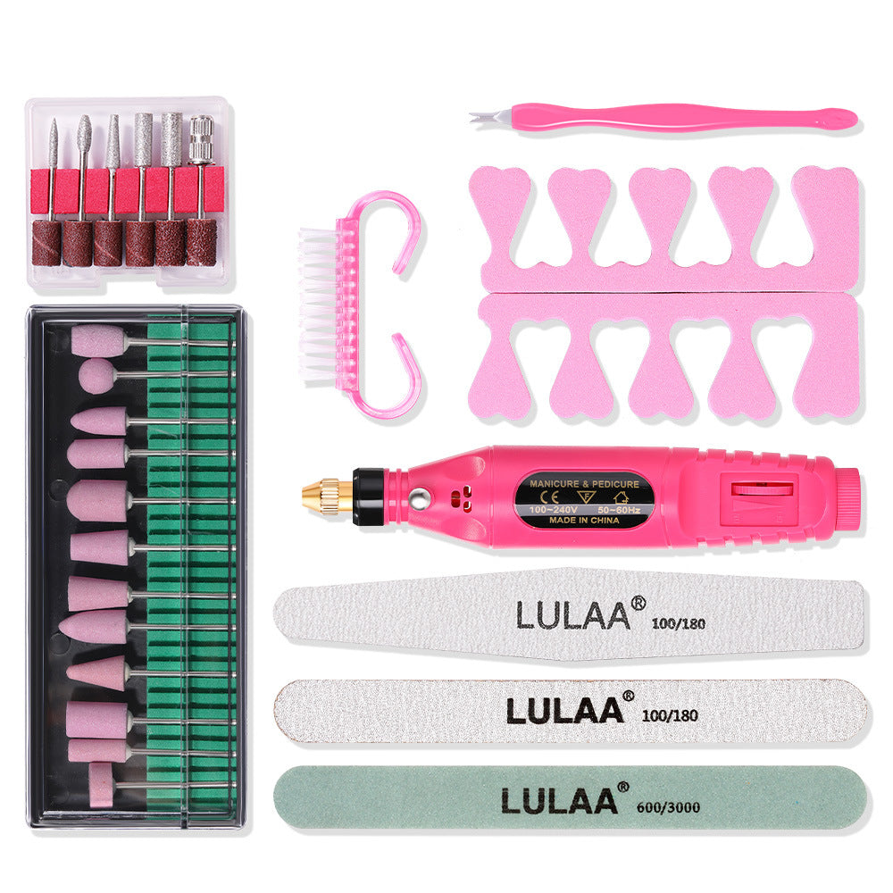 Nail Polishing Machine Portable Mini Electric Nail Beauty Tool Set