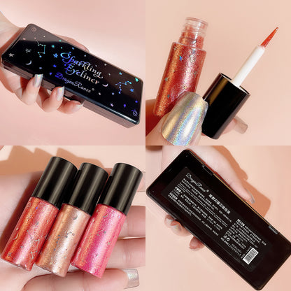 Makeup 10pcs Liquid Eyeliner Set Shiny Silkworm High Gloss