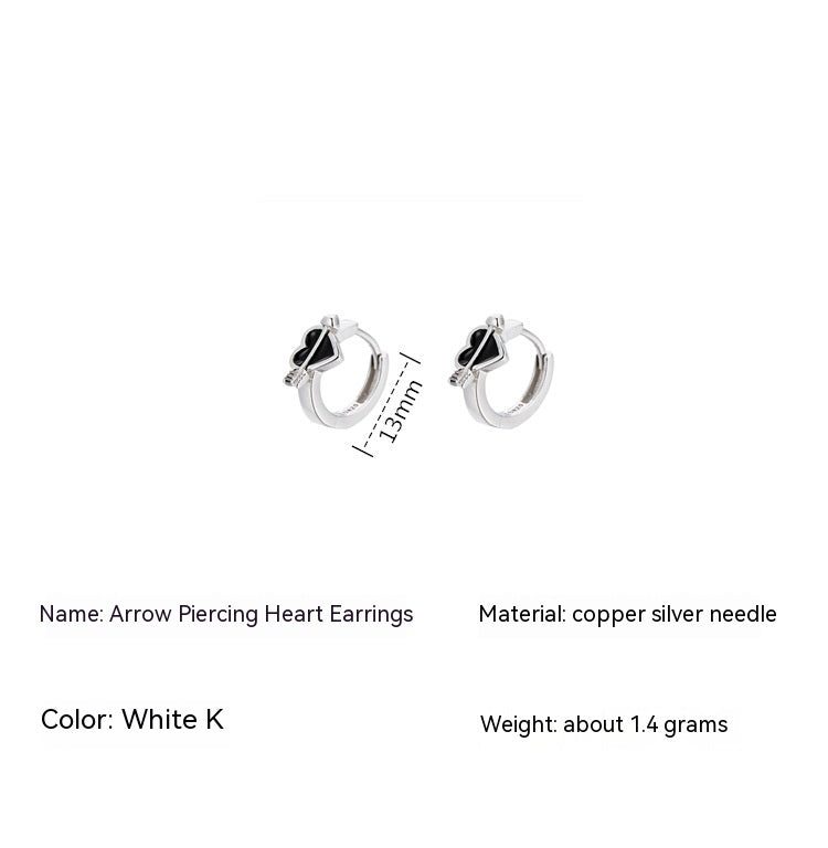 Black Love Ear Clip Earrings