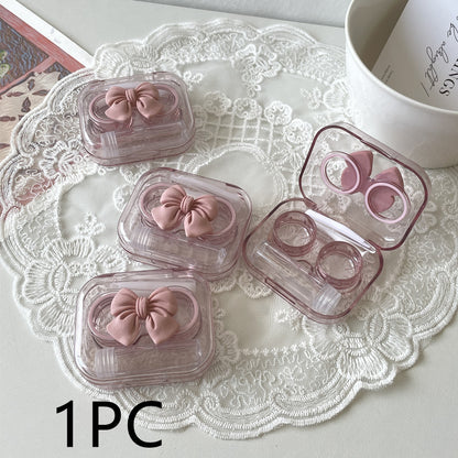 Transparent Contact Lens Case Mini And Simple One-piece Couple Box