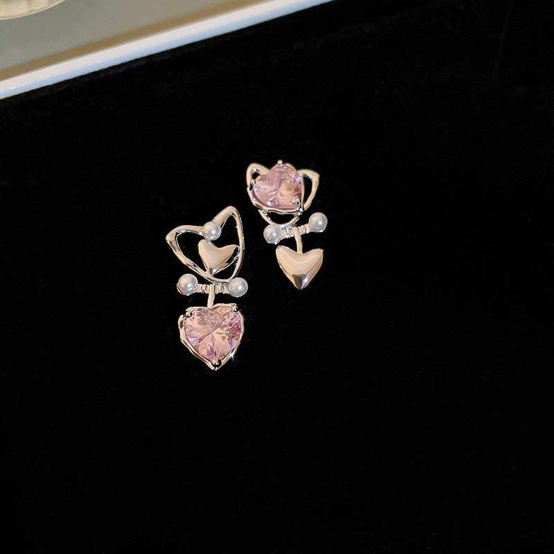 Women's Fashion Heart-shaped Zircon Ear Clip Earrings