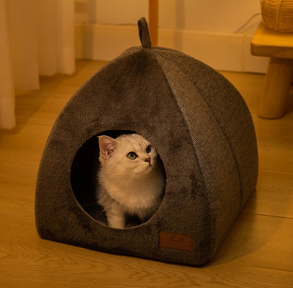 Triangle Cat Nest Closed Warm Thickened Pet Bed