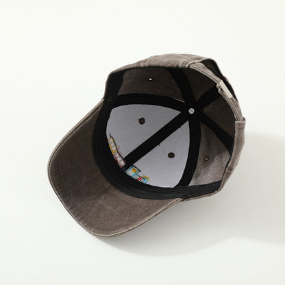 Children Toddler Peaked Cap Small Train Washed Layer Peaked Baseball Hat Trendy