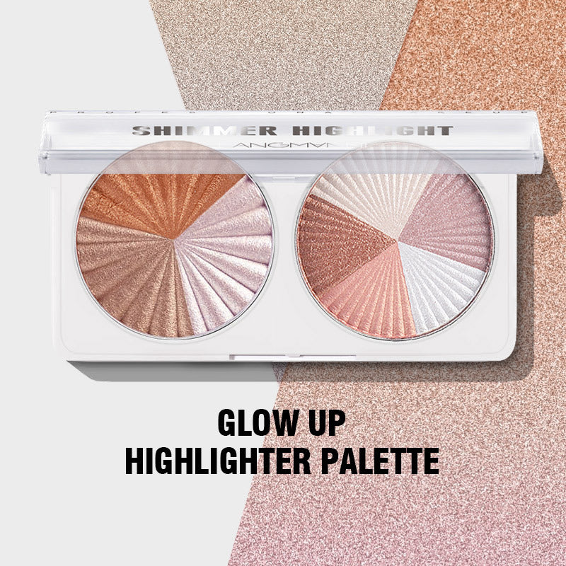 Double-disc Mixed Color Brilliant Diamond Highlight Powderthree-dimensional And Delicate