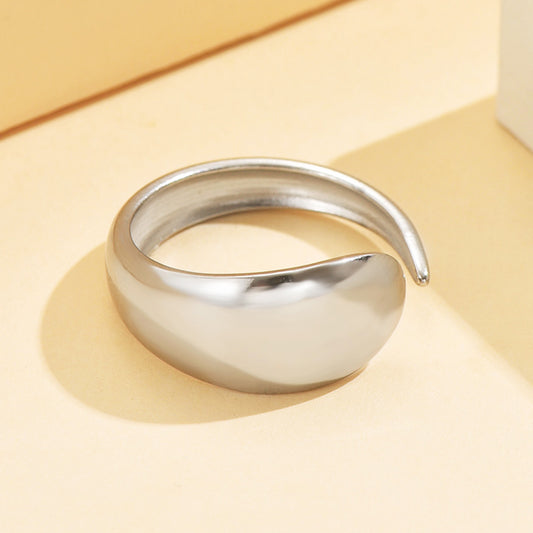 Stainless Steel Ring For Women Metal Hydraulic Vacuum-plated Gold Jewelry