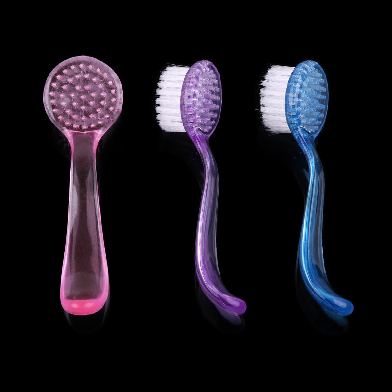Manicure Round Head With Cover Nail Brush Long Handle Dust Cleaning Brush
