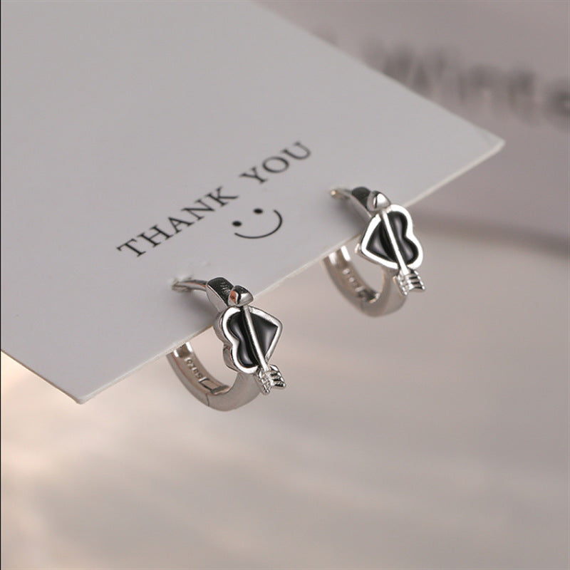 Black Love Ear Clip Earrings