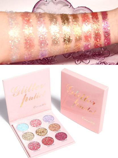 Matte And Metallic 9 Shades Of Glitter Eyeshadow