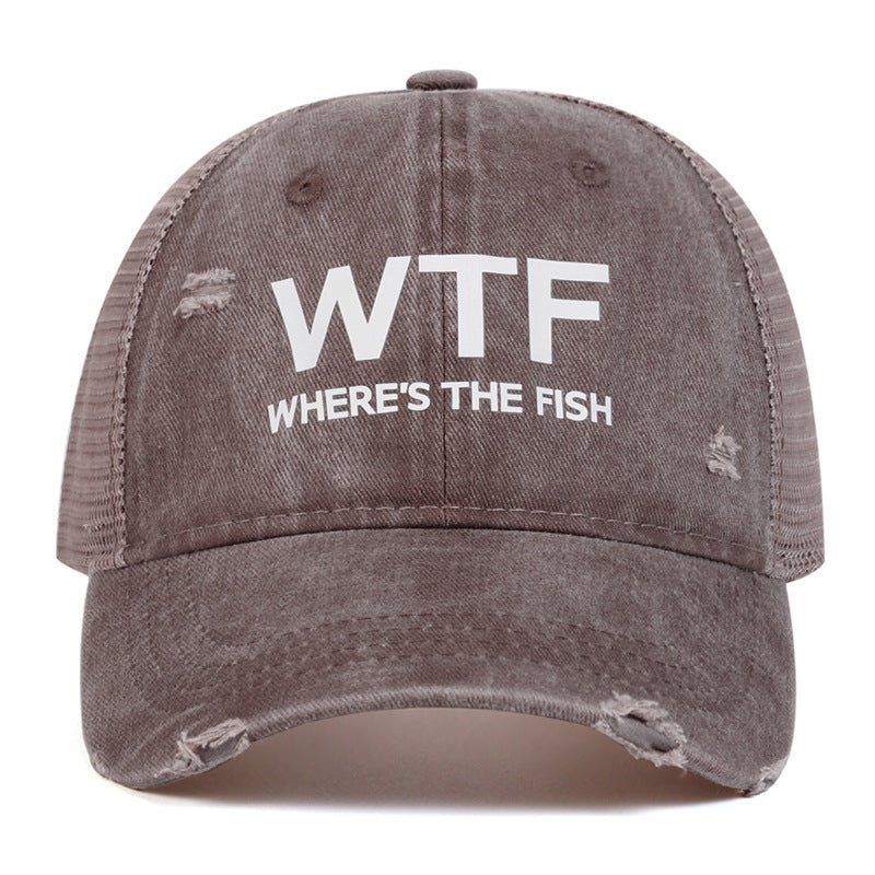 Couple's Letter Embroidered Washed Mesh Baseball Cap