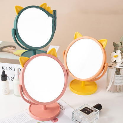 Cartoon Cat Ears Makeup Mirror Desktop Single-sided Makeup Mirror