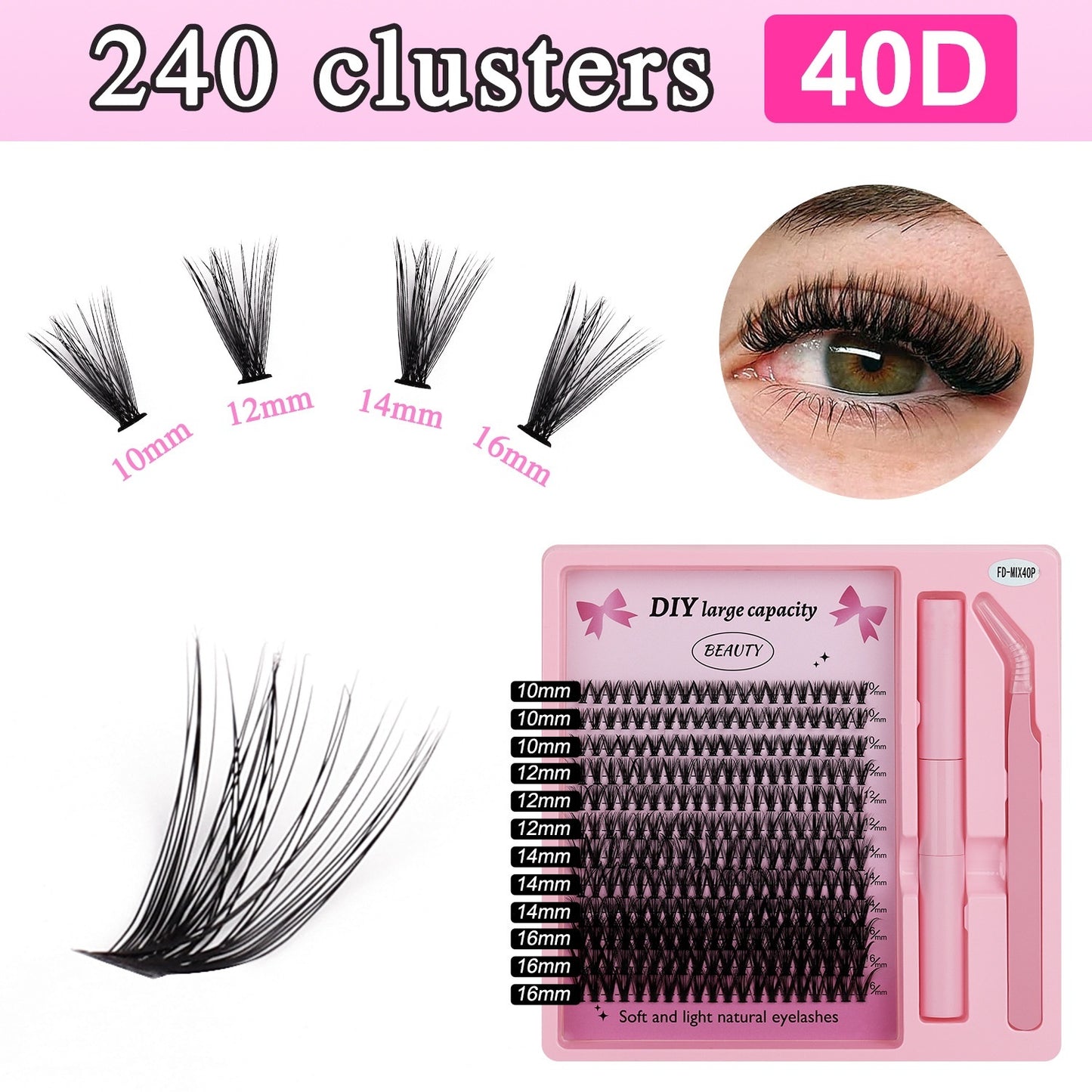 Segmented Hot Melt Single Cluster Large Capacity Thick Eyelash Suit