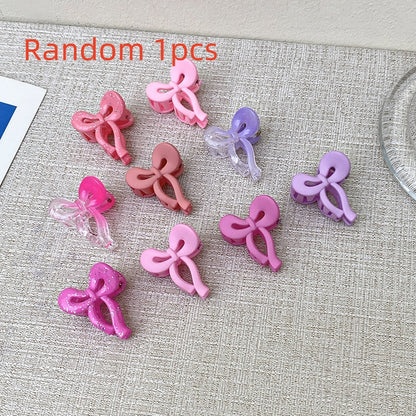 Candy Color Delicate Gradient Bow Small Hairclip Color Mini Jaw Clip