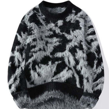 Autumn And Winter Round Neck Loose Sweater Men's Knitted Shirt