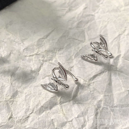 Bat Ear Clip Non-pierced Earrings For Women Cool Personalized Cold Style Punk Handsome Hip Hop Ear Clip Painless Ear Studs