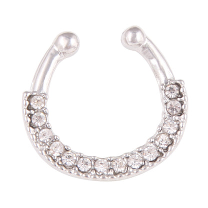 5-color Diamond U-shaped Fake Nose Ring Personality Perforation-free Nose Ring