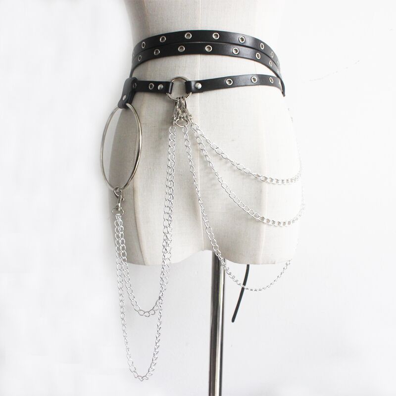 Punk Concave Shape Waist Chain Casual Belt Chain