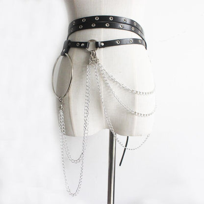 Punk Concave Shape Waist Chain Casual Belt Chain