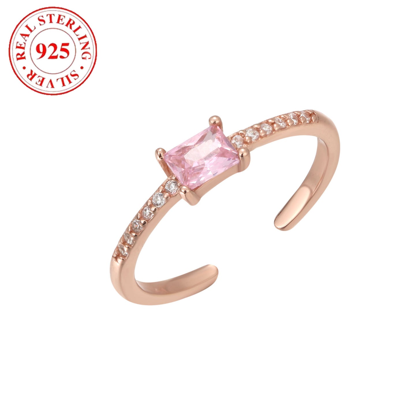 S925 Sterling Silver Diamond Toe Ring Women's Adjustable Opening