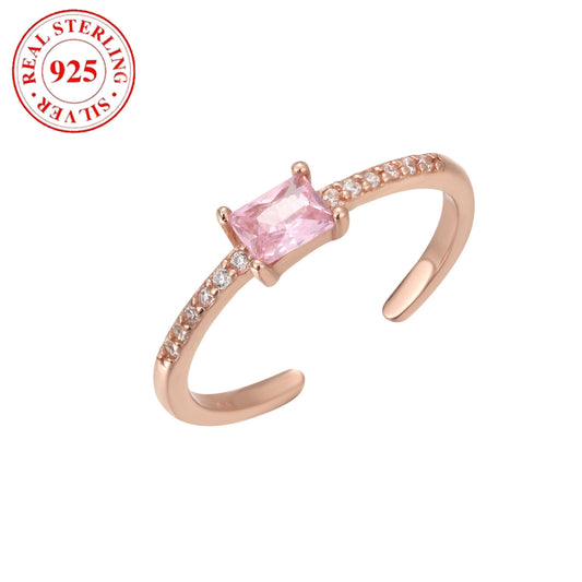 S925 Sterling Silver Diamond Toe Ring Women's Adjustable Opening